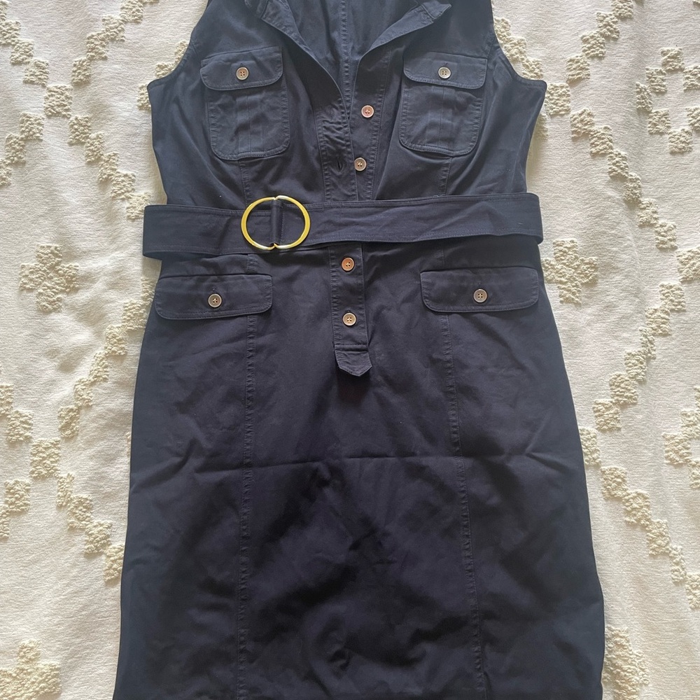Donna Degnan Navy Blue Belted Dress